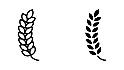 Farm wheat ears Icon set. Symbol isolated on white background. vector illustration.