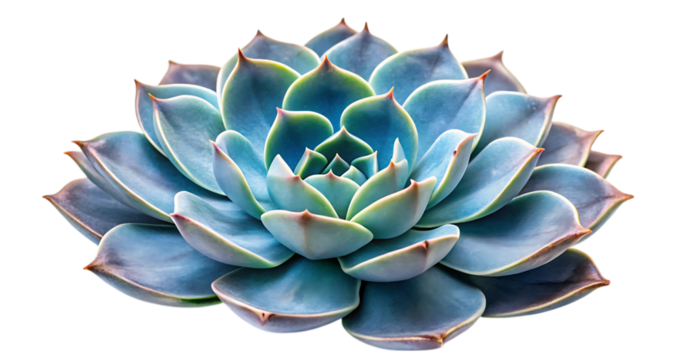 Blue succulent plant isolated black background