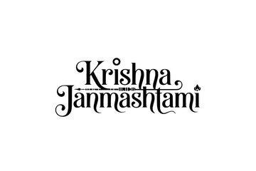 Obraz premium Krishna Janmashtami typography