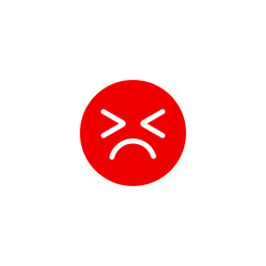 Icon shows an angry face with a frown and closed eyes, conveying frustration or anger.