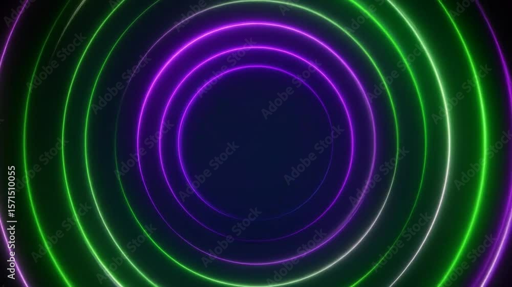 Poster neon circles glowing pattern abstract background