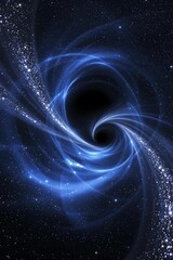 Abstract Swirling Light Black Hole Portal Space Celestial Illustration