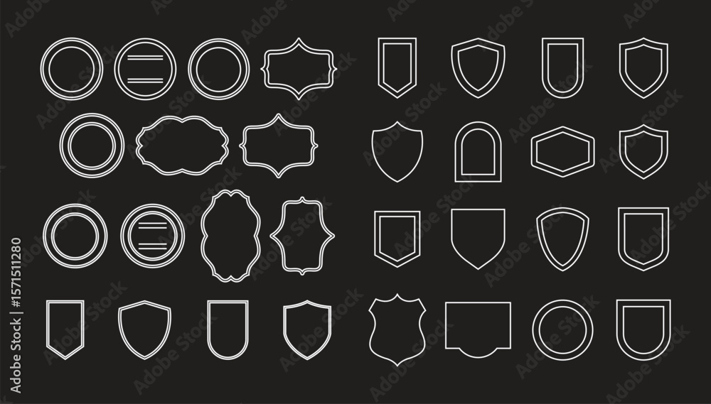 Fototapete set of company training badge certificates to determine based on criteria. vector illustration certi