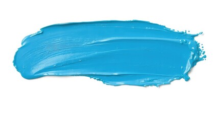 Bright blue paint stroke provides abstract background for projects related to design, art, decoration, and cosmetic product presentation
