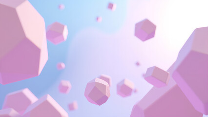 Eine surreale, abstrakte Mischung weicher geometrischer Formen, schwebend in einer pastellfarbenen Umgebung.KI Generated