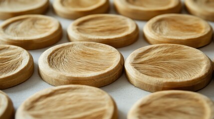 Natural Wooden Coasters with Unique Textures and Patterns