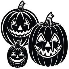 pumpkin carving stencil set.eps