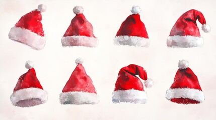 santa claus hat on the snow