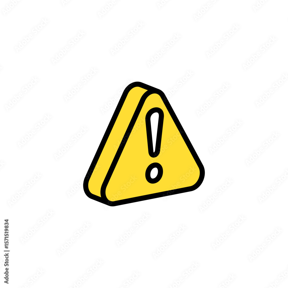 Poster icon showing a yellow warning triangle with an exclamation mark for caution or alert messages.