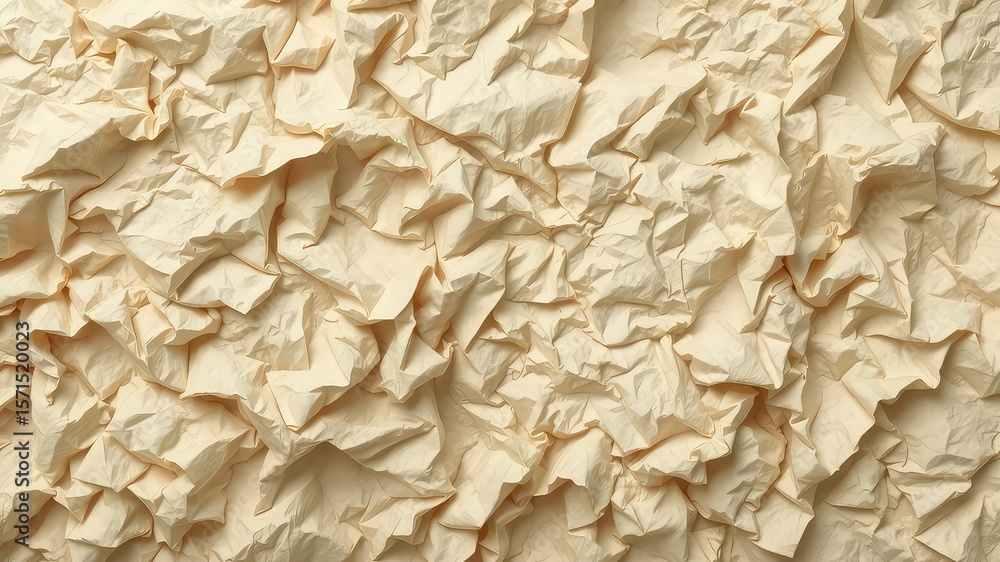 Poster delicate crumpled material with intricate folds creating a captivating textured surface for creative