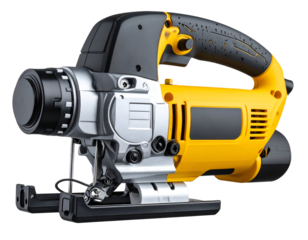 A vibrant yellow and black power tool designed for precise cutting tasks in various materials