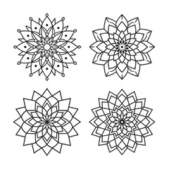 Obraz premium line art of pattern type mandala bundle on the white background