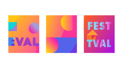 Find the best festival event and evaluation with colorful abstract design and modern graphic elements