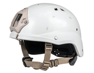 Fototapeta premium Durable white safety helmet designed for various outdoor activities and professional protection.