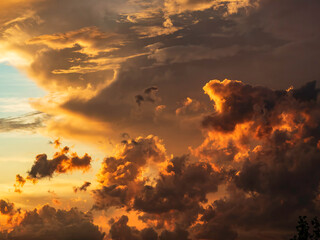 Dramatic cloudscape at sunset one day after summer solstice, southwest Florida