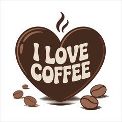 Chocolate espresso beans and hot coffee cup vector illustration design