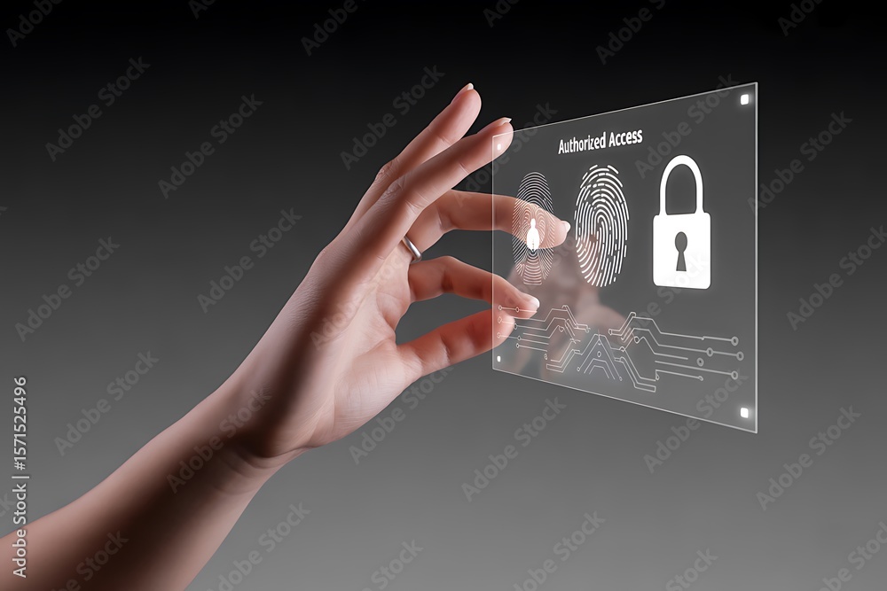 Aufkleber fingerprint scan authorized access security image