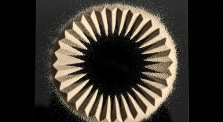 Abstract Sand Art Design on Dark Background
