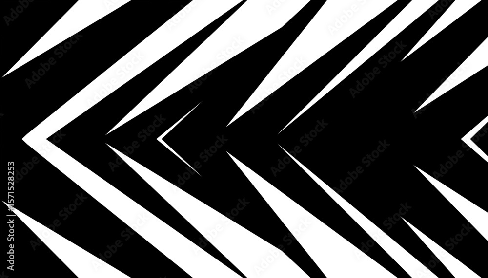 Poster black and white abstract sharp arrows shape for sporty and modern background and jersey design. full