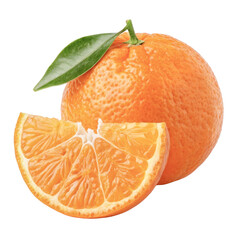 Whole Tangerine with Slice , Isolated ,Cut Out
