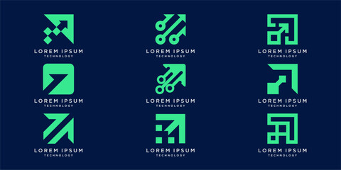 Set of unique arrow logo for various company