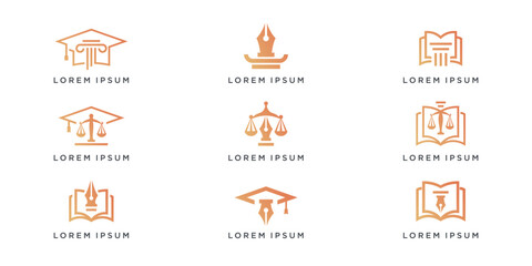 Set of unique law education logo combine