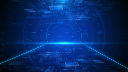 Blue Corporate Background technology Background Abstract, Corporate Background, Business Commerce Marketing Concept Digital Data, Digital Cyberspace with Particles and Digital Data Network Connections - Powered by Adobe