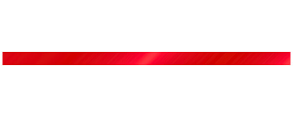 Long straight red ribbon isolated on transparent background. horizontal clean ribbon in red color for banner design, holiday, gift boxes, greeting card, gift decoration design elements. PNG