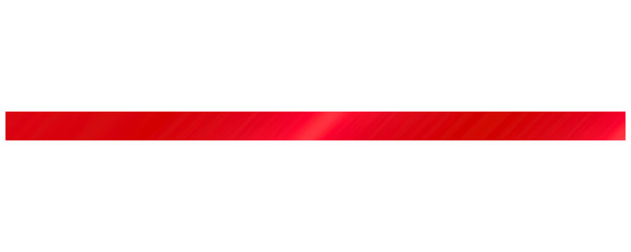 Long straight red ribbon isolated on transparent background. horizontal clean ribbon in red color for banner design, holiday, gift boxes, greeting card, gift decoration design elements. PNG