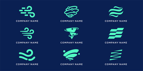 Set of unique wind logo design for various company © cre_ART_ive