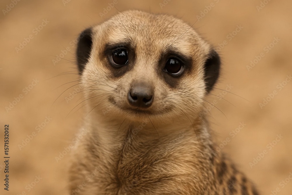 Poster a meerkat's gaze captures a serene yet introspective expression