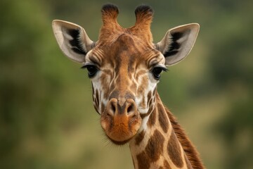 Obraz premium The Quiet Contemplation of a Giraffe in its Natural Habitat