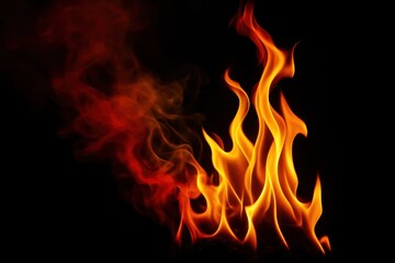 Red and orange hues swirl in a fiery spectacle against a black backdrop