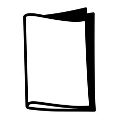 Black and white open book illustration perfect for a simple design