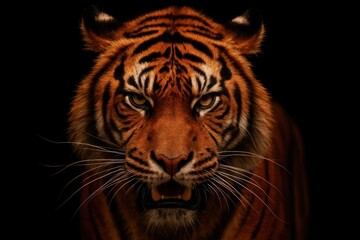 Fototapeta premium The untamed spirit of a tiger in the shadows