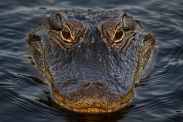 Obraz premium a close-up of a crocodile's head