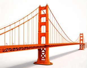 Obraz premium 3D model of the Golden Gate Bridge