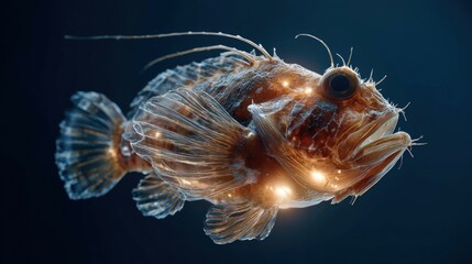 Fototapeta premium Close-up of a luminous deep-sea fish.