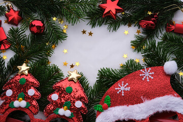 Abstract background of Christmas attributes. Space for the text..