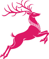 Fototapeta premium Deer head silhouette vector illustration with antlers and wildlife design