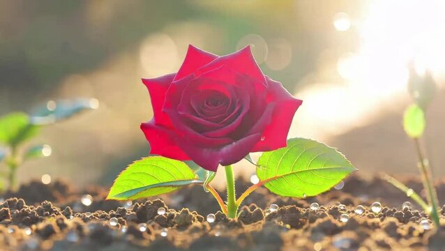 Time-Lapse of a Rose Growing from Seed to Bloom &ndash; Cinematic Floral Development