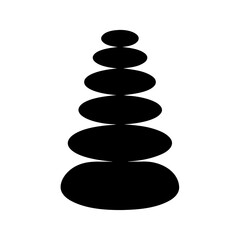 Minimalist black and white illustration of stacked stones for balance and zen
