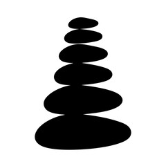 Black and white illustration of balanced stones evoking a peaceful atmosphere
