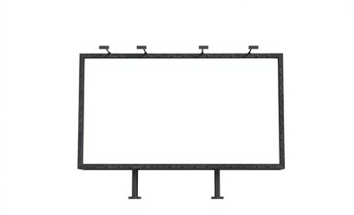 A vibrant minimalist billboard mock-up against a stark white background inviting creativity and text to transform the blank canvas into a compelling urban statement  professional presentation blank em