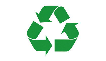 Fototapeta premium Flat Green Recycling Arrows Icon – Eco Symbol for Apps and Websites on White Background