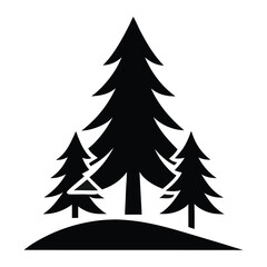 fir forest tree black color icon vector on white background
