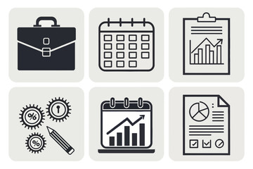 Business icons isolated on white background