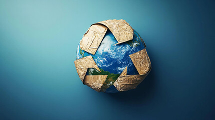 recycle symbol made of grass