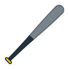 Simple flat vector illustration of a baseball bat centered on a white background