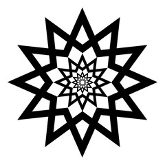 Black star silhouette on a white background